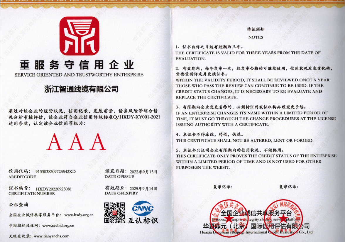 重服務守信用企業